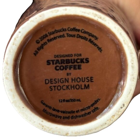 2008 Starbucks Brown Design House Stockholm Coffee Tea Cup Mug 12 Ounces - Picture 4 of 4